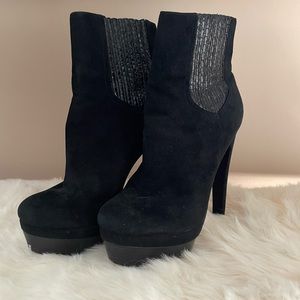 Rachel Zoe Black Suede Platform Boots